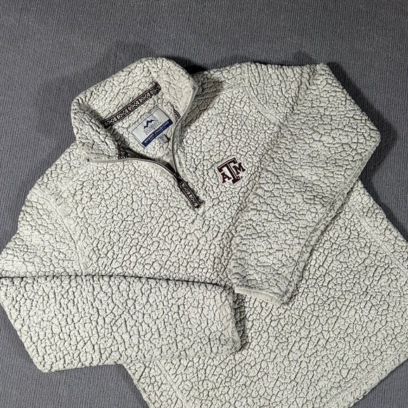 Ross Sportswear Jackets & Blazers - Texas A&M Aggies Mens‎ Small Fleece 1/4 Zip Jacket White Gigem Football